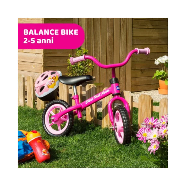 Chicco Pink Arrow – Balance Bike Senza Pedali Rosa con Sellino e Manubrio Regolabili 2-5 Anni