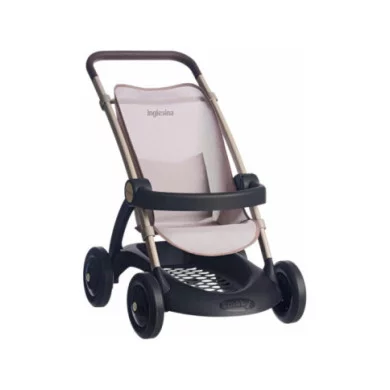 Smoby Inglesina Baby Iridio – Passeggino Giocattolo con Telaio in Metallo e Seduta in Tessuto, 18+ Mesi