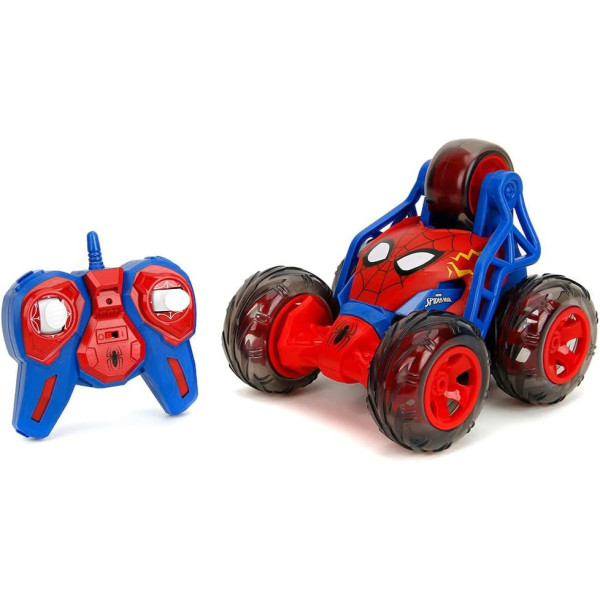 Marvel Spider-Man RC Standing Drift 18 cm – Auto Radiocomandata 360° con Luci e Suoni, Licenza Ufficiale Jada