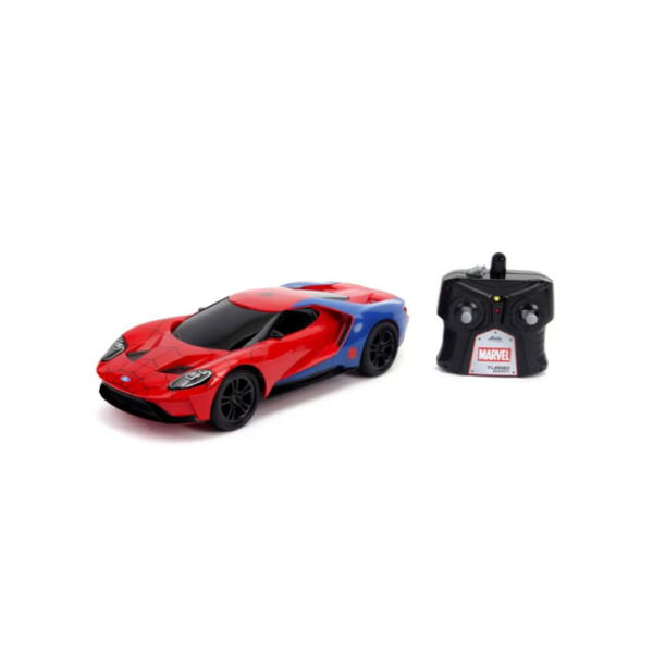 Marvel Spider-Man Ford GT 2017 RC 1:16 – Auto Radiocomandata con Turbo Boost, Batterie Incluse e Ricarica USB