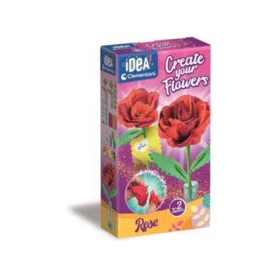 Create Your Flowers – Kit Creativo Rose con 2 Fiori in Carta da Assemblare e Personalizzare, 8+ Anni Clementoni