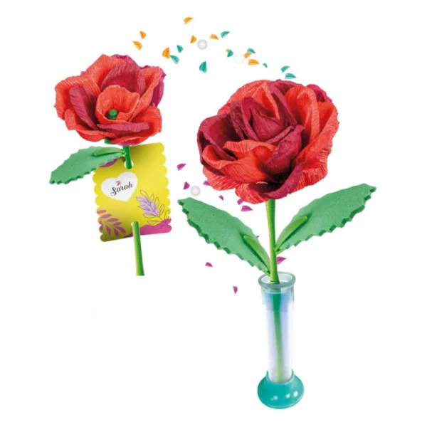 Create Your Flowers – Kit Creativo Rose con 2 Fiori in Carta da Assemblare e Personalizzare, 8+ Anni Clementoni