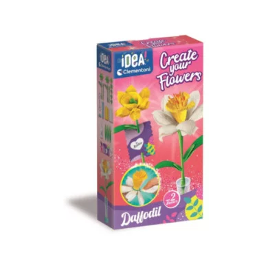 Create Your Flowers – Kit Creativo Narcisi con 2 Fiori in Carta da Assemblare e Personalizzare, 8+ Anni Clementoni