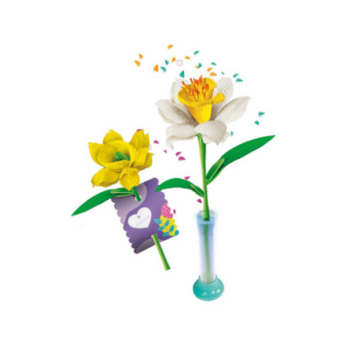 Create Your Flowers – Kit Creativo Narcisi con 2 Fiori in Carta da Assemblare e Personalizzare, 8+ Anni Clementoni