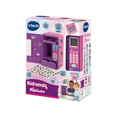 KidiSecrets Magic Locker Rosa Cassaforte Interattiva con Codice Segreto, Giochi Educativi e Sticker, 6-12 Anni
