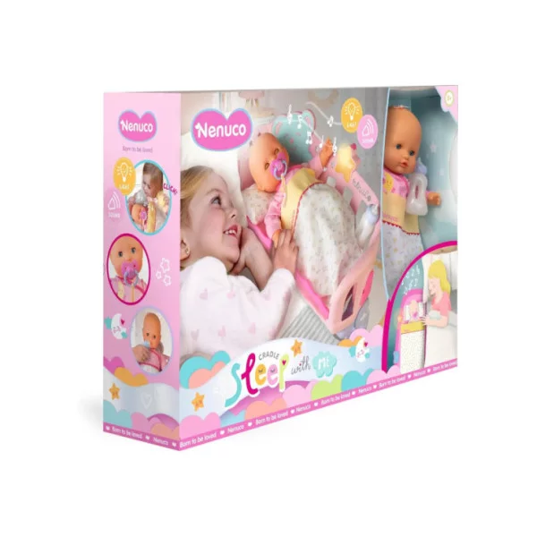 Nenuco Dormi con Me Culla 3 in 1 – Bambola 35 cm con Culla, Accessori e Stella Luminosa, 3+ Anni Famosa
