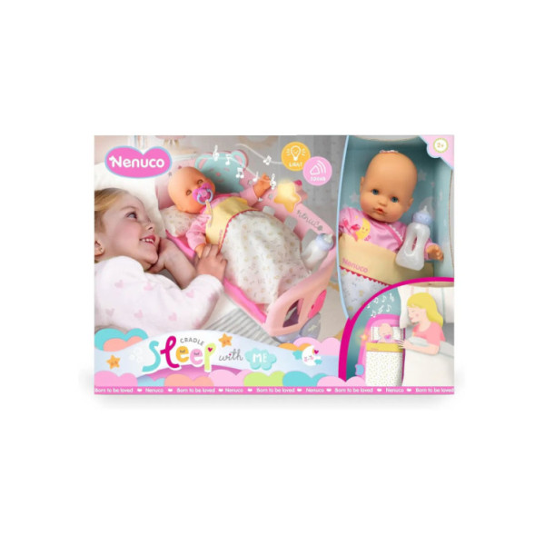 Nenuco Dormi con Me Culla 3 in 1 – Bambola 35 cm con Culla, Accessori e Stella Luminosa, 3+ Anni Famosa