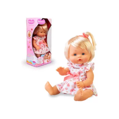 Nenuco Bambola 35cm con Vestito Primaverile e Capelli Biondi – Beve e Fa la Pipi, Accessori Inclusi, 3+ Anni Famosa