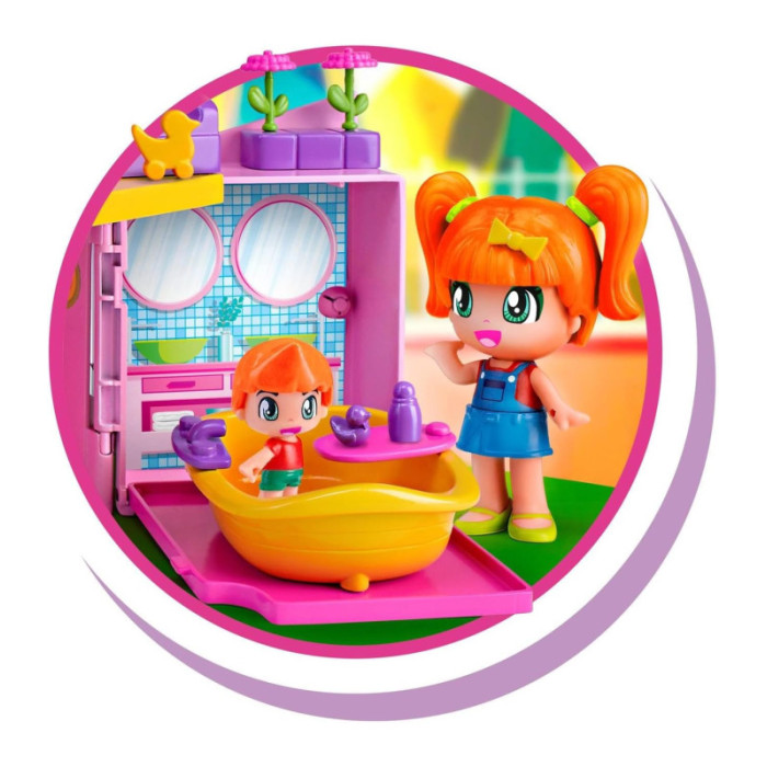 Pinypon Valigetta Casa Rosa – Casa Pieghevole con 4 Stanze Arredate, Accessori e 2 Personaggi, 4+ Anni Famosa