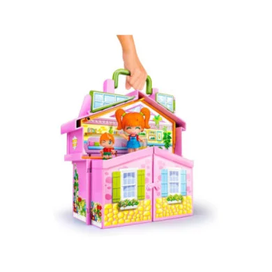 Pinypon Valigetta Casa Rosa – Casa Pieghevole con 4 Stanze Arredate, Accessori e 2 Personaggi, 4+ Anni Famosa