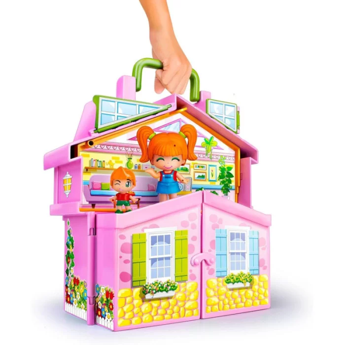 Pinypon Valigetta Casa Rosa – Casa Pieghevole con 4 Stanze Arredate, Accessori e 2 Personaggi, 4+ Anni Famosa