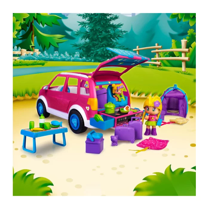 Pinypon Camping Car – Veicolo da Campeggio con Personaggio, Tenda e Accessori da Picnic, 4+ Anni Famosa