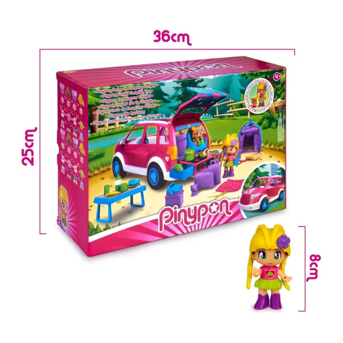 Pinypon Camping Car – Veicolo da Campeggio con Personaggio, Tenda e Accessori da Picnic, 4+ Anni Famosa