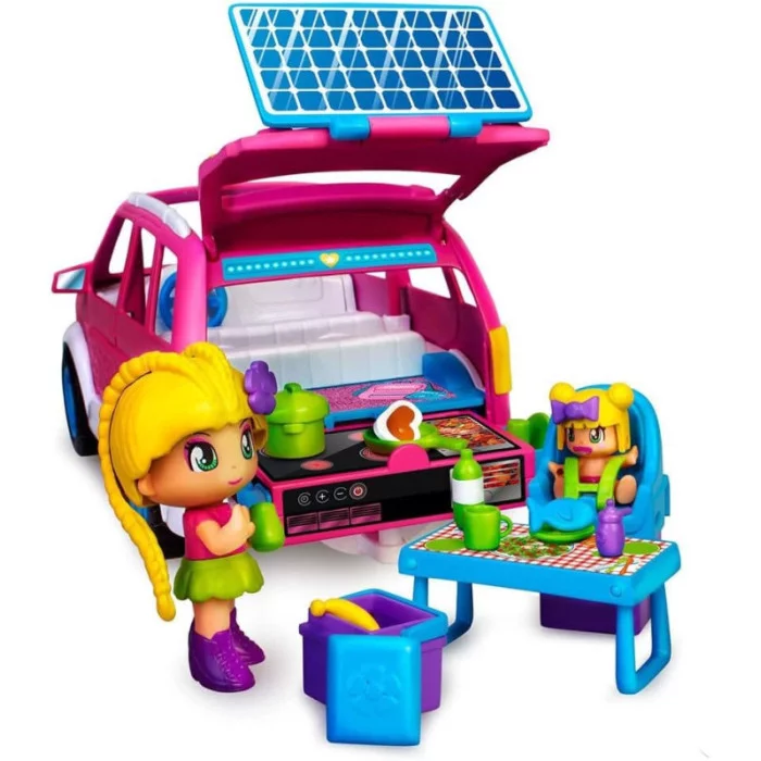 Pinypon Camping Car – Veicolo da Campeggio con Personaggio, Tenda e Accessori da Picnic, 4+ Anni Famosa