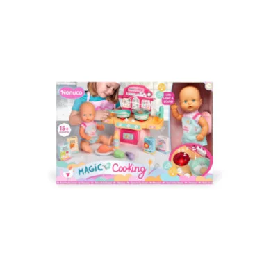 Nenuco Magic Cooking – Bambola 30cm con Cucina Interattiva, Luci, Suoni e 15+ Accessori, 3+ Anni Famosa