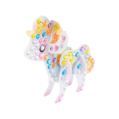 Diamantiny Deco Fantasy – Kit Creativo con Adesivi 3D Gemme Colorate, Unicorno e Draghetto da Decorare, 5+ Anni