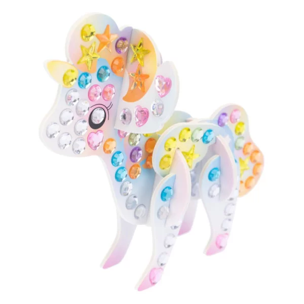 Diamantiny Deco Fantasy – Kit Creativo con Adesivi 3D Gemme Colorate, Unicorno e Draghetto da Decorare, 5+ Anni