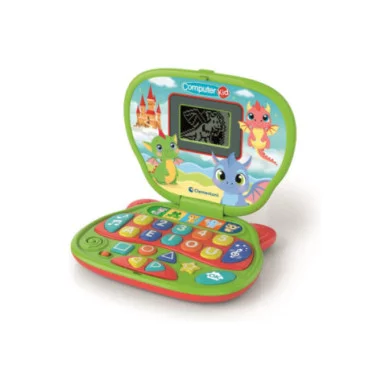 Computer Kid Draghetto – Laptop Educativo Bambini 2+ Anni con 10 Attività, Schermo LCD e Melodie 16488 Clementoni