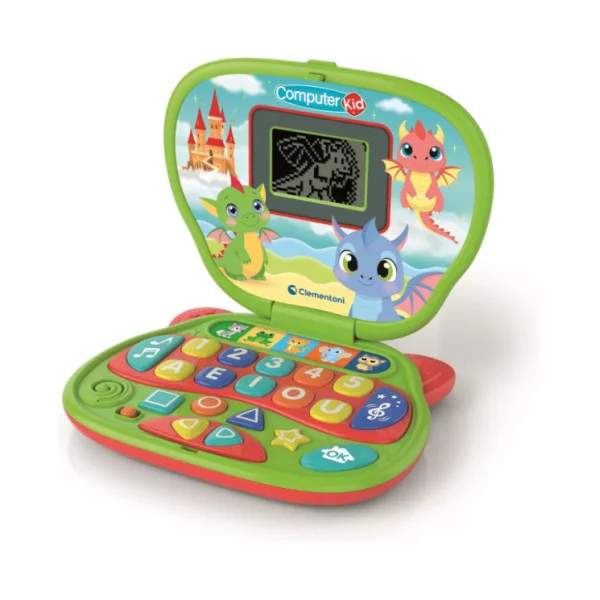 Computer Kid Draghetto – Laptop Educativo Bambini 2+ Anni con 10 Attività, Schermo LCD e Melodie 16488 Clementoni