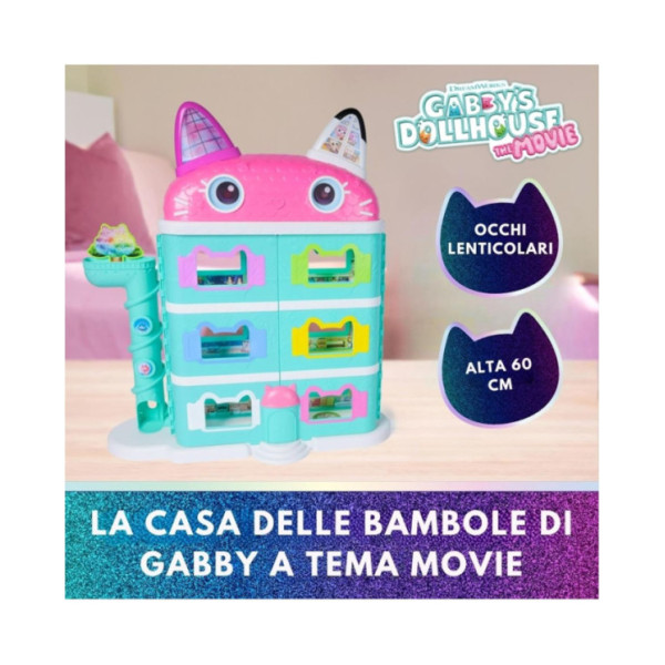 Gabby’s Dollhouse The Movie – Casa delle Bambole 60 cm con Personaggi, Mobili e Accessori, Età 3+