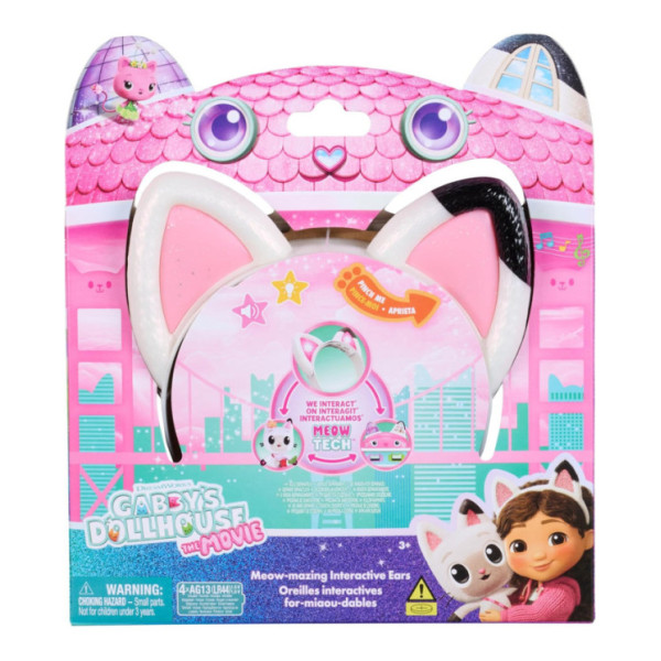 Gabby’s Dollhouse The Movie – Cerchietto Orecchiette Interattive con Luci, Suoni e 3 Modalità di Gioco, Età 3+