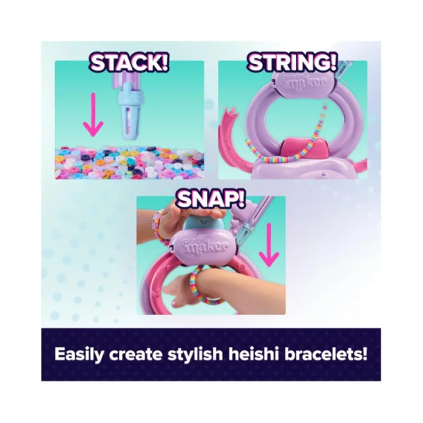 Cool Maker – Macchina Braccialetti Heishi dell’Amicizia con 1200 Perline e Penna Impila-Perline, Età 7+