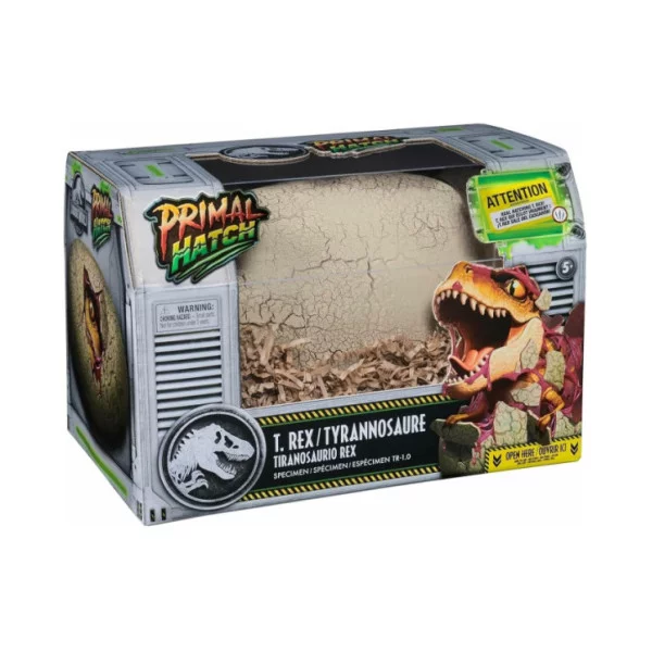 Primal Hatch Jurassic World – Uovo Interattivo T-Rex con 100+ Suoni, Reazioni e Accessori – Giocattolo Bambini 5+ Anni