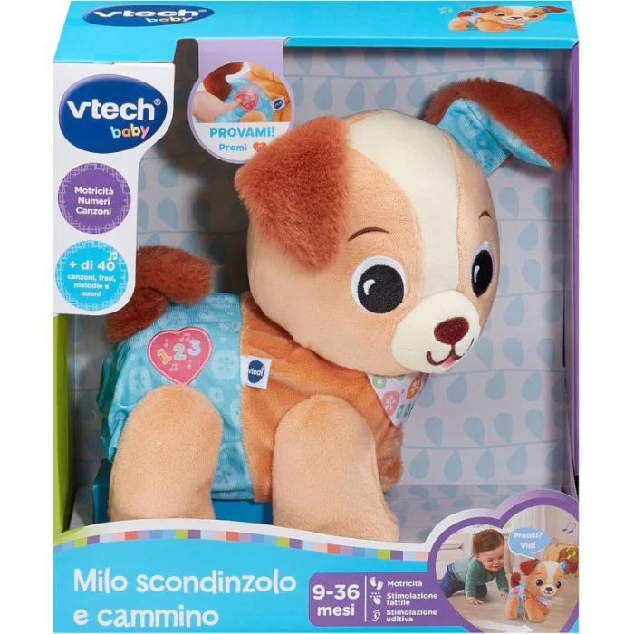Milo Scodinzolo e cammino – Peluche Interattivo Musicale con Suoni, Luci e Movimento 9-36 Mesi