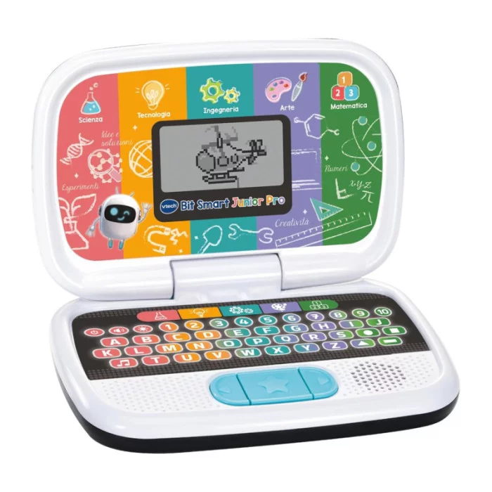 Bit Smart Junior Pro – Computer Educativo S.T.E.A.M. con Giochi Didattici e Schermo Animato 3-7 Anni