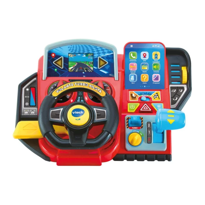 Volante Turbo Pilota – Cruscotto Interattivo con 20 Giochi Educativi e 9 Circuiti, Schermo LCD 3-8 Anni