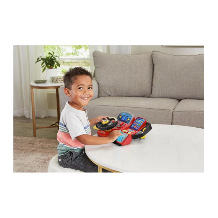 Volante Turbo Pilota – Cruscotto Interattivo con 20 Giochi Educativi e 9 Circuiti, Schermo LCD 3-8 Anni