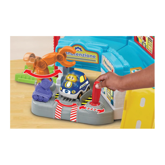 Vroom Vroom Go – Pista Officina con Garage Interattivo, Braccio Robotico e 1 Veicolo Incluso 1-5 Anni