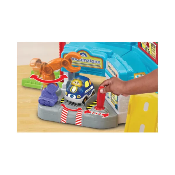 Vroom Vroom Go – Pista Officina con Garage Interattivo, Braccio Robotico e 1 Veicolo Incluso 1-5 Anni