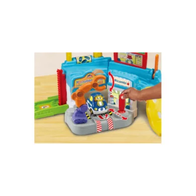 Vroom Vroom Go – Pista Officina con Garage Interattivo, Braccio Robotico e 1 Veicolo Incluso 1-5 Anni