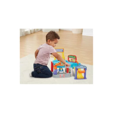 Vroom Vroom Go – Pista Officina con Garage Interattivo, Braccio Robotico e 1 Veicolo Incluso 1-5 Anni