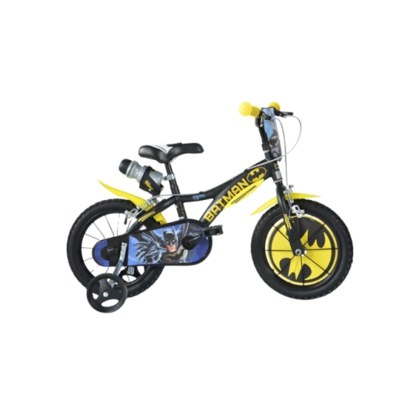 Bici 16 Batman Dino Bikes Bambini 5-8 Anni con Rotelle e Borraccia