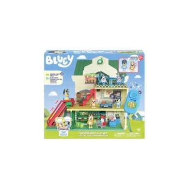 Bluey PlaySet Supermercato  40cm con 24 Suoni, 4 Personaggi e Accessori