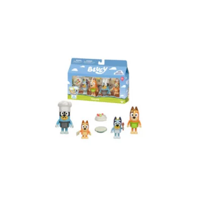 Bluey Action Figure Pavlova 🍰 Set 4 Personaggi Famiglia Heeler con Accessori