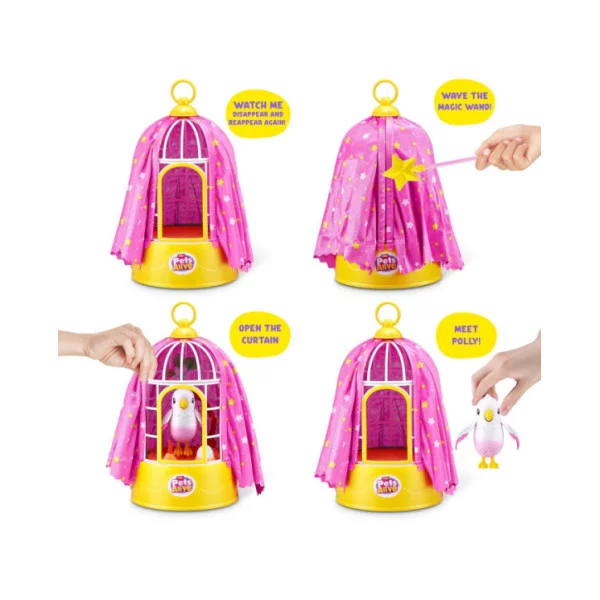 Pets Alive Polly the Magic Bird – Uccellino Interattivo Parlante e Magico 3+ Anni