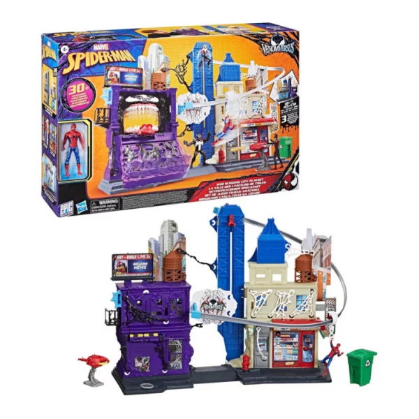 Marvel Spider-Man Venom Versus 🕸️ Playset Oscillando in Città con 30 Funzioni Hasbro