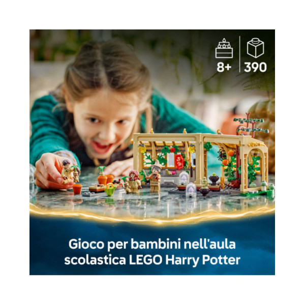 LEGO Harry Potter 76445 Castello di Hogwarts: Lezione di Erbologia, Giocattolo con 3 Minifigure e 3 Mandragola per Bambini 8+