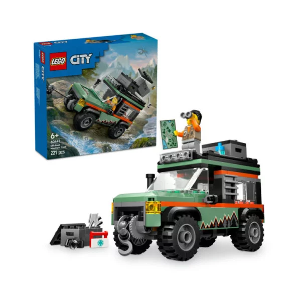 LEGO City 60447 Fuoristrada di Montagna 4x4 - Jeep Giocattolo da Costruire, Giochi per Bambini 6+ con 1 Minifigure e Accessori