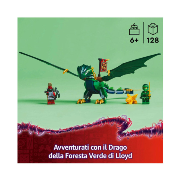 LEGO NINJAGO Drago della Foresta Verde di Lloyd - Giocattolo Snodabile da Costruire con 2 Minifigure e Armi, Giochi Bambini 6+