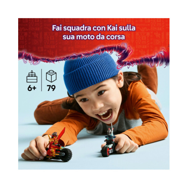 LEGO NINJAGO 71838 Gara di Velocità sulla Moto di Kai con 2 Motociclette Giocattolo, 2 Minifigure e Accessori, Idea Regalo 6+
