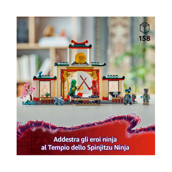 LEGO NINJAGO 71831 Tempio dello Spinjitzu Ninja - Set Giocattolo con 4 Minifigure, Drago, Armi e Accessori, Giochi Bambini 4+