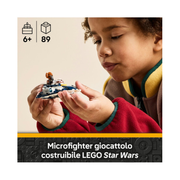 LEGO Star Wars 75400 Microfighter Jedi Starfighter di Plo Koon, Astronave Giocattolo con 2 Shooter e Minifigure, Idea Regalo 6+