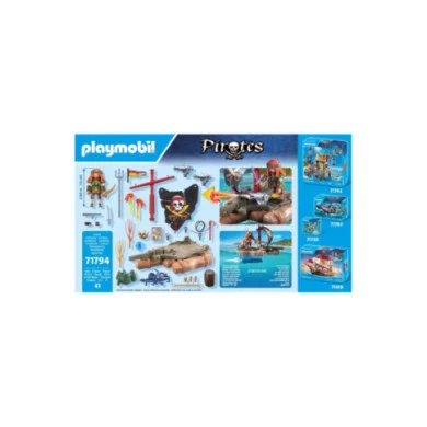 Playmobil Pirati 71794 – Zattera dei Pirati con Cannone e Polpo, 41 Pezzi, 4-10 Anni