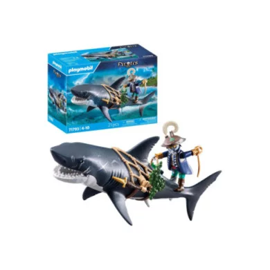 Playmobil Pirati 71793 – Pirata con Squalo Gigante, 21 Pezzi, 4-10 Anni