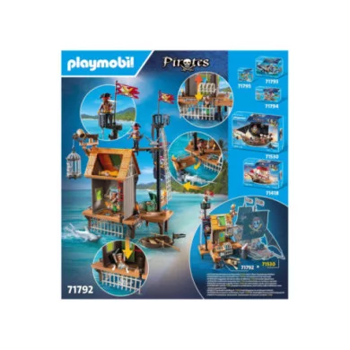 Playmobil Pirati 71792 – Approdo dei Pirati con Prigione, Capanno e Squalo, 165 Pezzi, 4-10 Anni