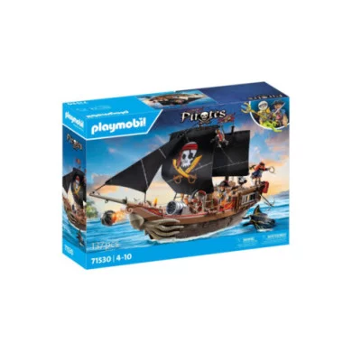 Playmobil Pirati 71530 – Galeone dei Pirati con Cannoni, Tesoro e Squali, 137 Pezzi, 4-10 Anni